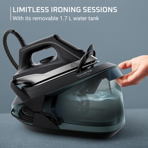 Rowenta Master Steam cord and base setup for stable operation.