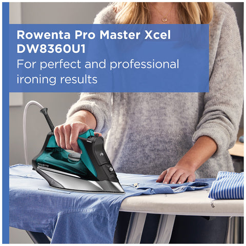 Rowenta Pro Master anti-calc system keeps steam performance clean and consistent.
