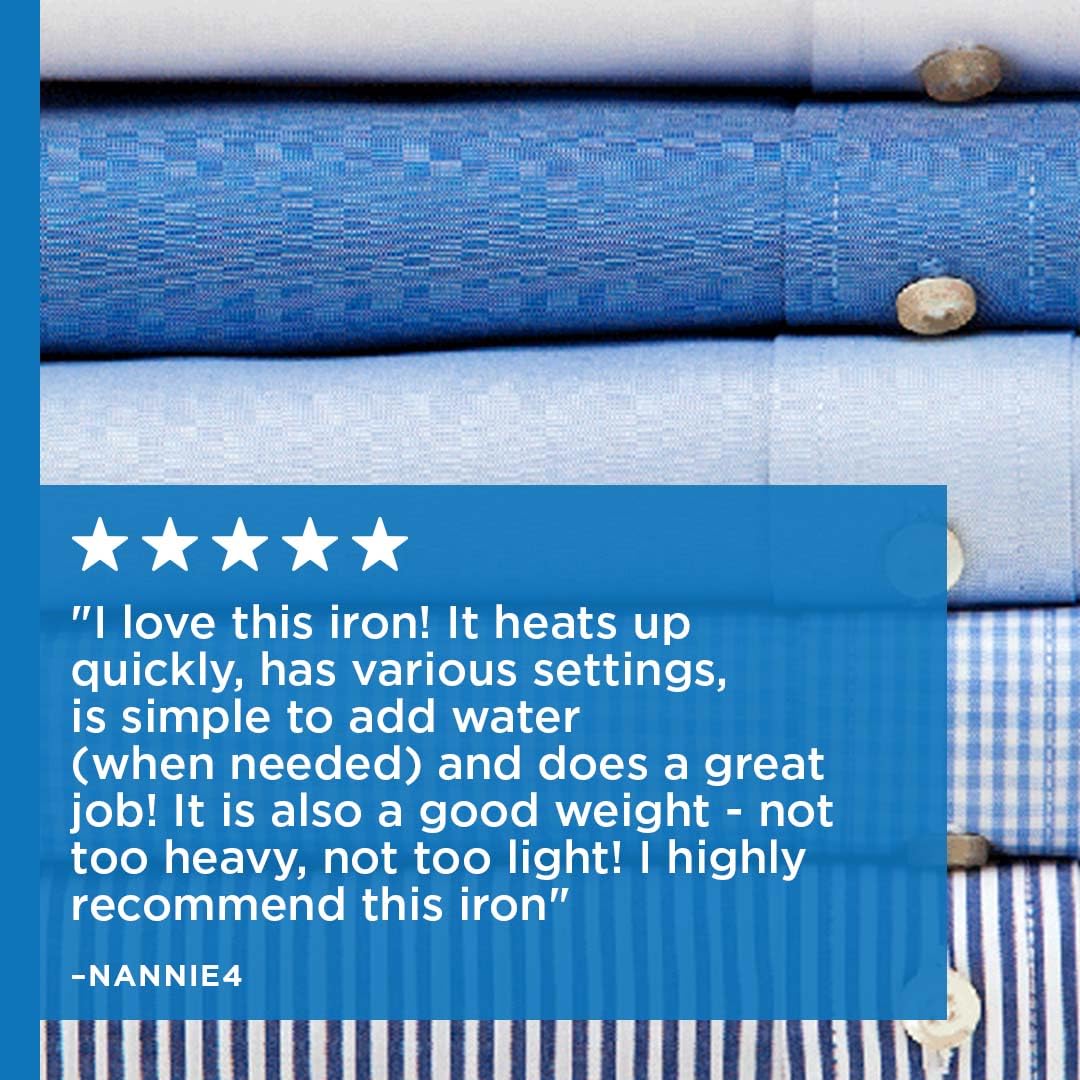 Rowenta Pro Master eco-setting reduces energy use during ironing.