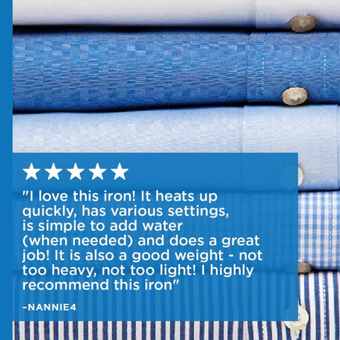 Rowenta Pro Master eco-setting reduces energy use during ironing.