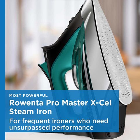 Rowenta Pro Master steam shot demonstrates 210 g/min power to smooth tough wrinkles.
