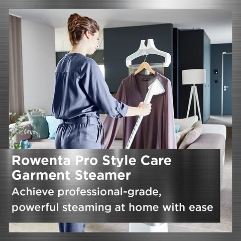 Rowenta Pro Style Care Steamer XL Delta Steam Head for precise diffusion across wrinkles.