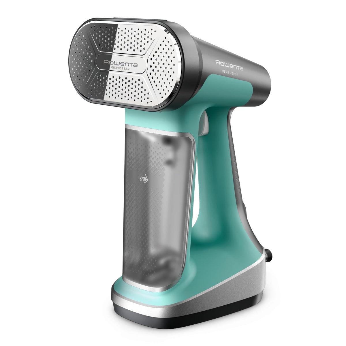 Rowenta Pure Force 2in1 steamer-iron unit enables versatile garment care.