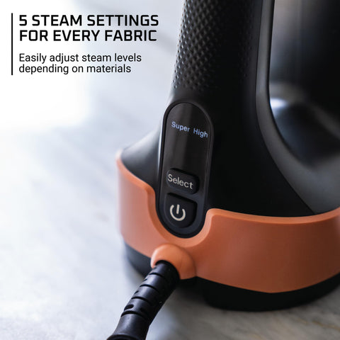 Rowenta Pure Force 8.5 ft cord offers flexible maneuverability during ironing and steaming.