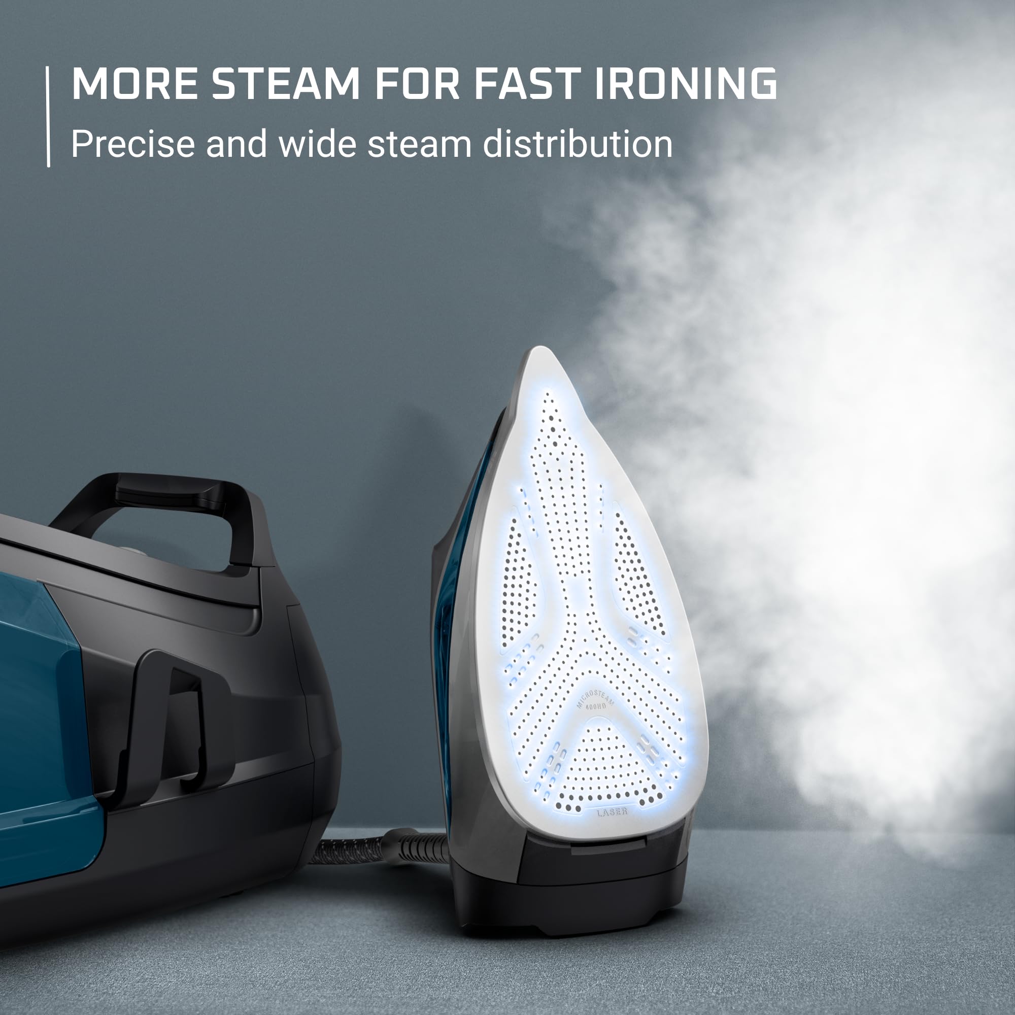 Rowenta Steam Station heats up quickly with 1800W for fast wrinkle removal