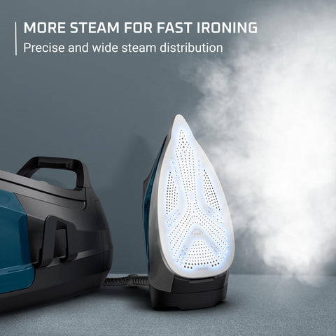 Rowenta Steam Station heats up quickly with 1800W for fast wrinkle removal