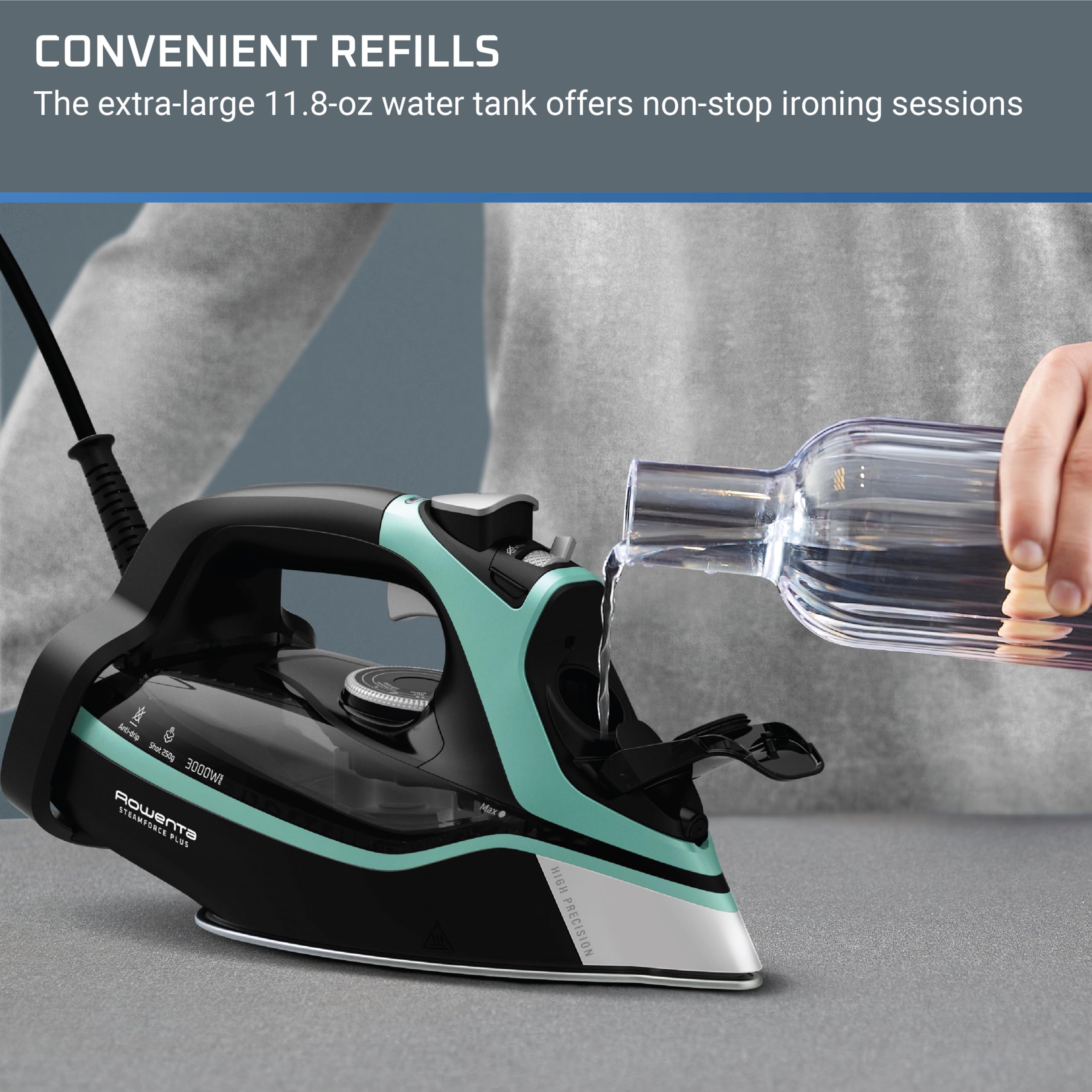 Rowenta Steam Force built-in anti-calc system ensuring long-lasting performance.