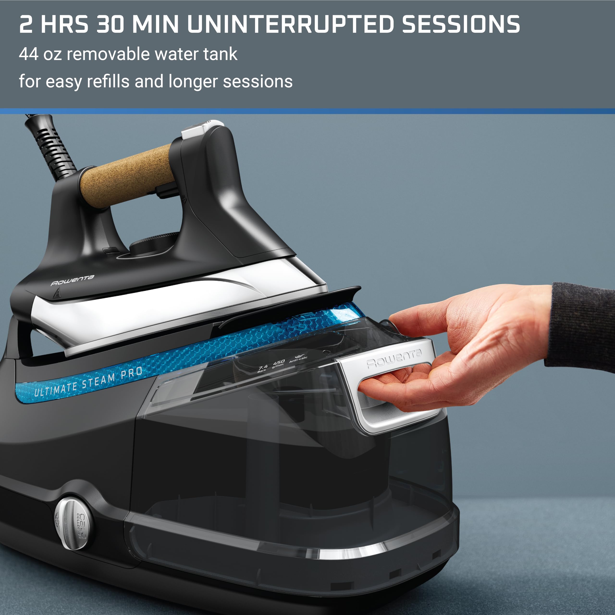 Rowenta Ultimate Steam Pro irons ready in 3 minutes for quick use