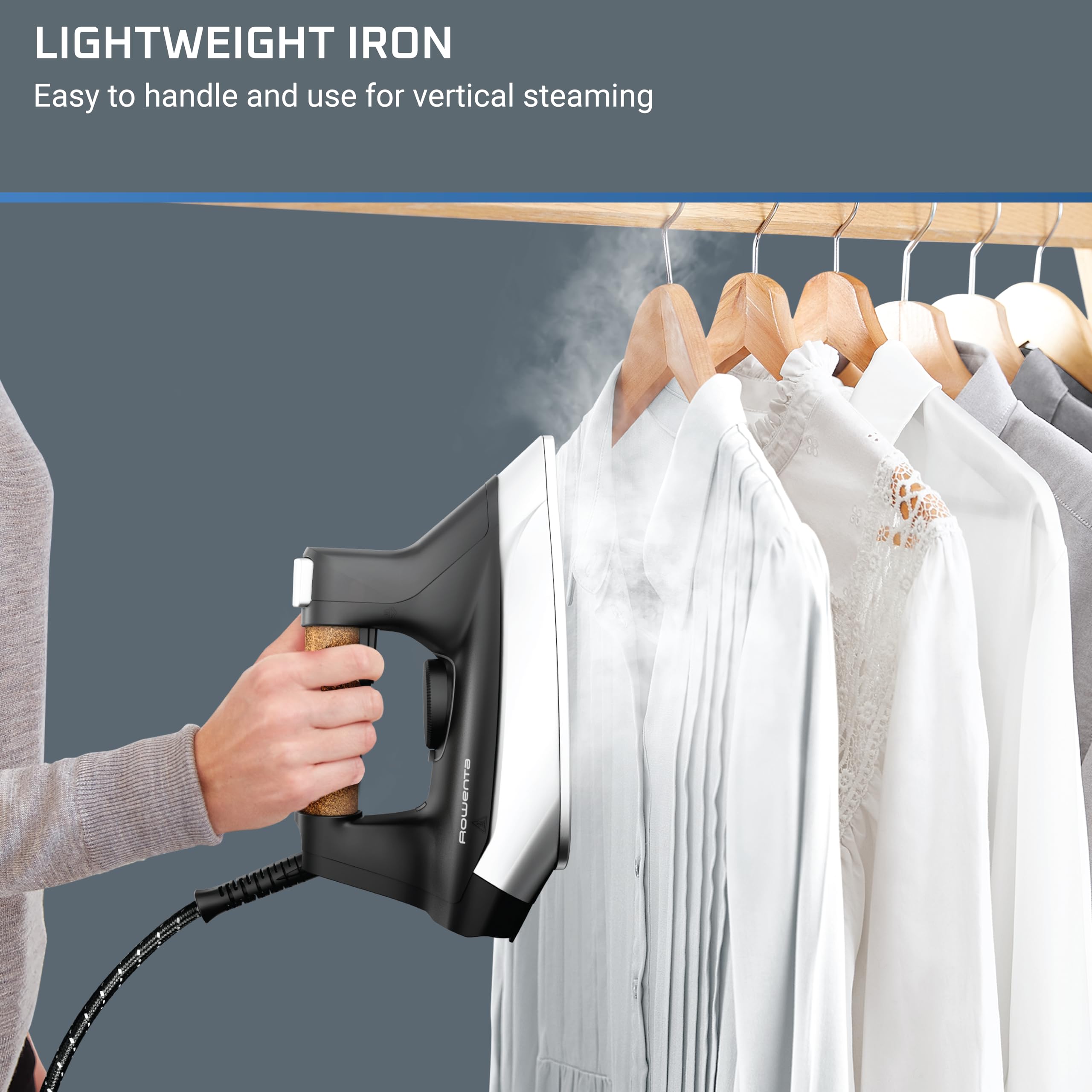 Rowenta Ultimate Steam Pro removable 1.3L tank for longer ironing sessions