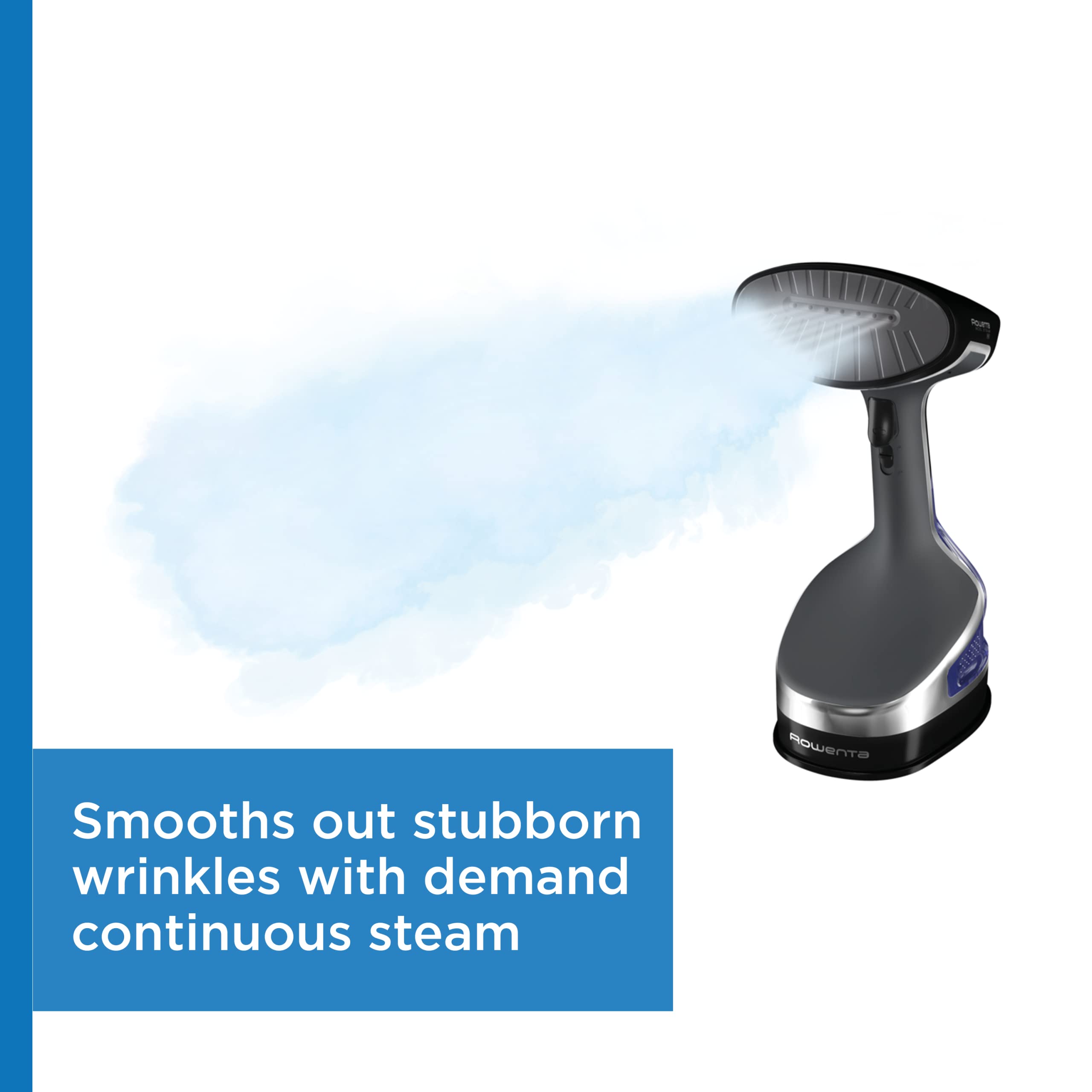 Rowenta X-Cel 9.84-foot cord provides flexible steaming reach.