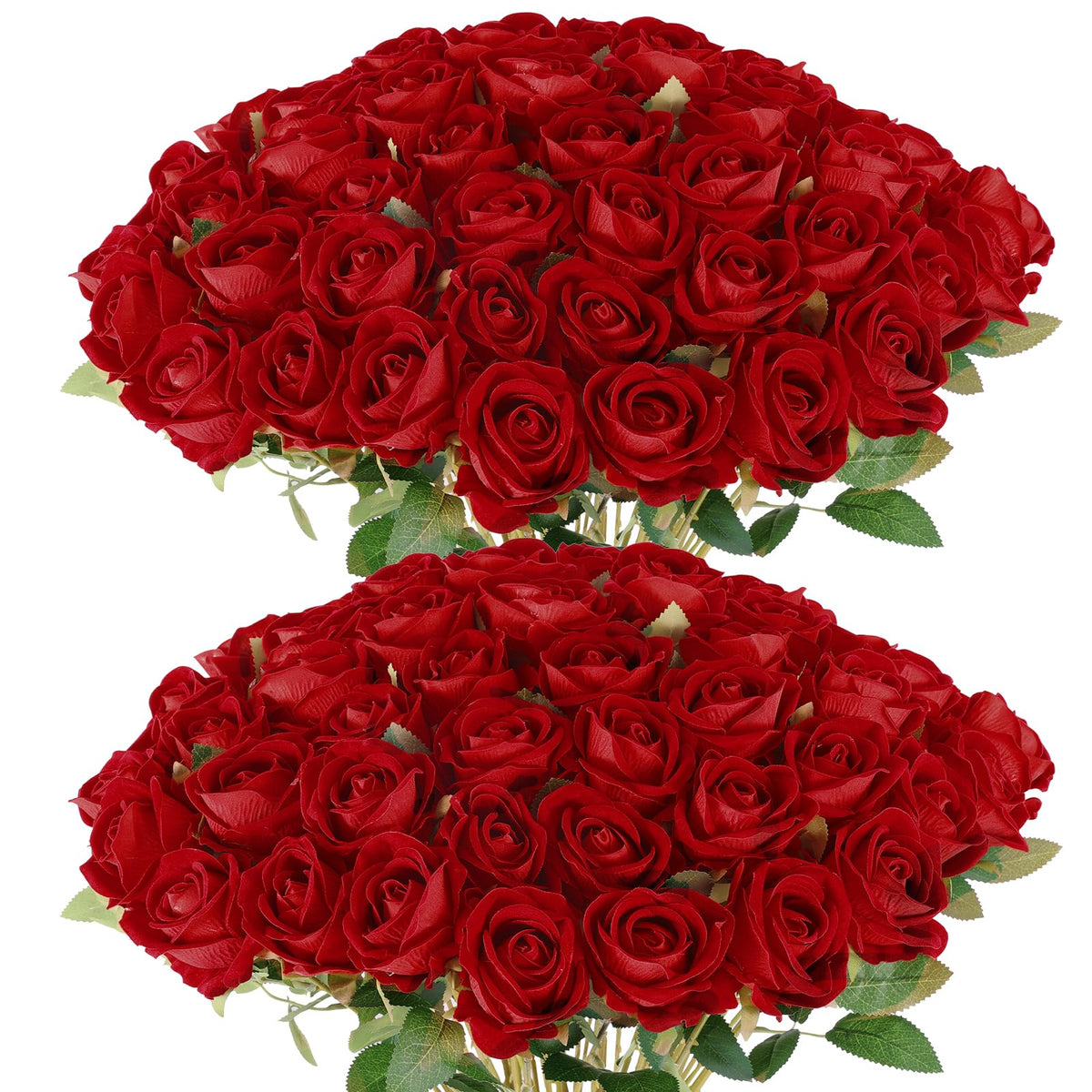 Rowfad 60-pcs velvet artificial roses with long stems for versatile centerpieces