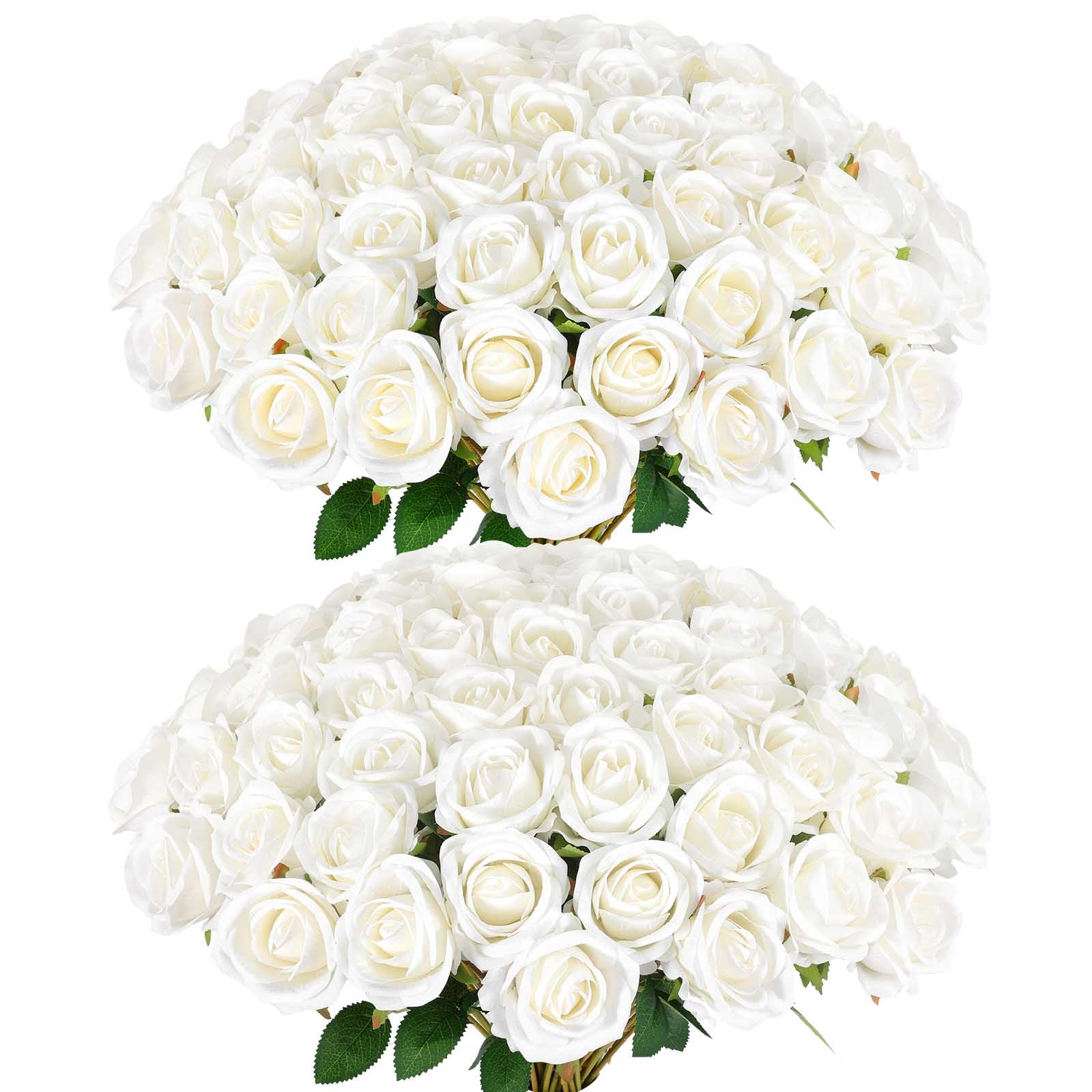 Rowfad artificial roses 120 bulk pack for versatile decorating.