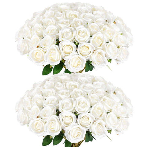 Rowfad artificial roses 120 bulk pack for versatile decorating.