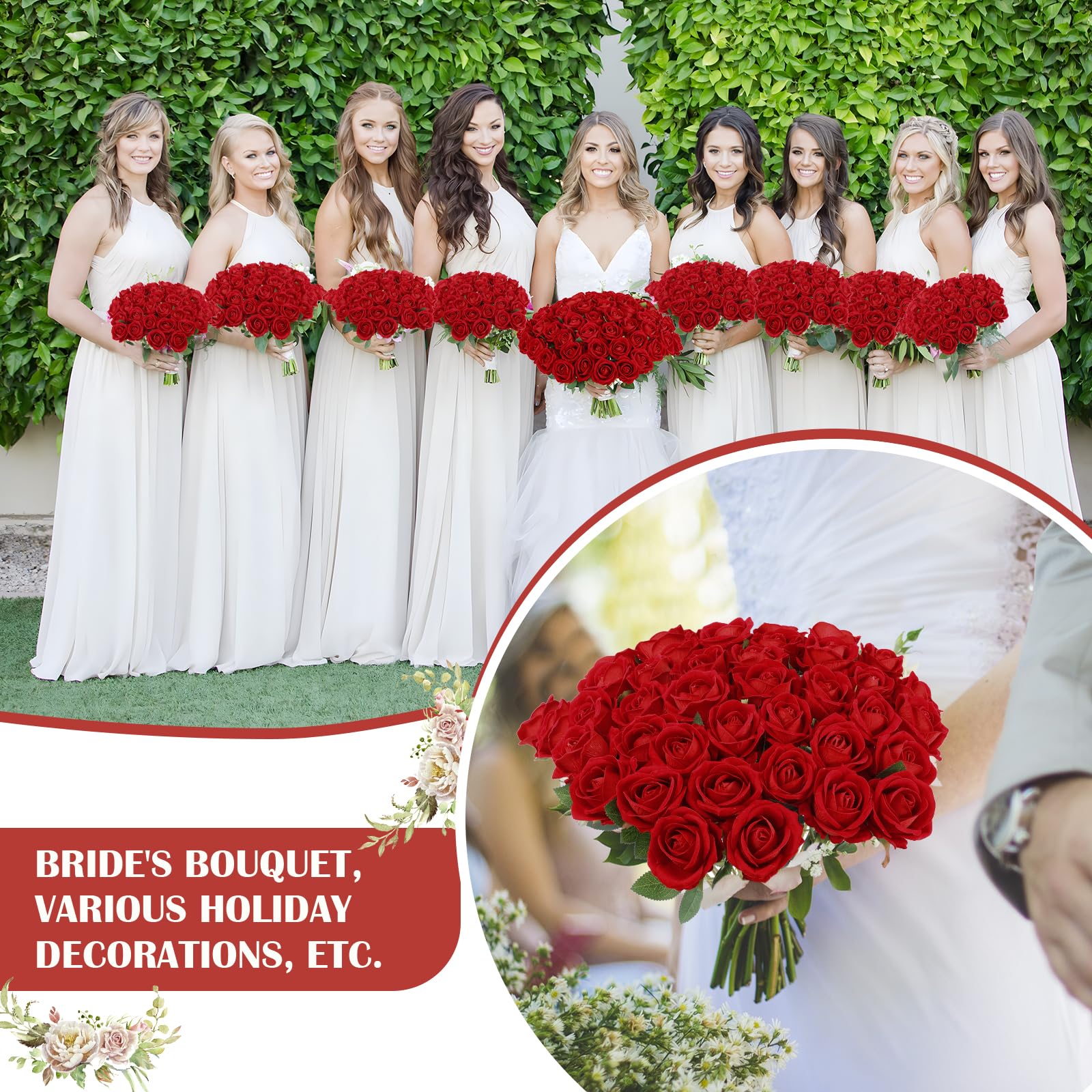 Rowfad bridal bouquet roses velvet for a dramatic ceremony accent