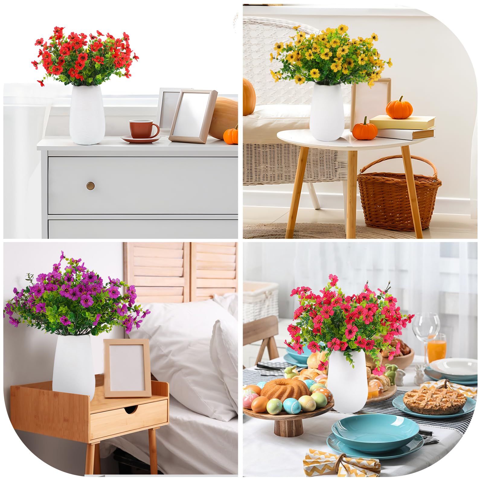 Rowfad colorful-silk-flowers-purple vibrant purple hues for balcony accents