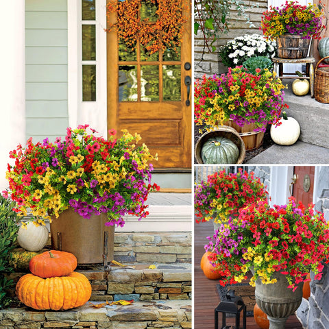 Rowfad colorful-silk-flowers-yellow sunny yellow blooms brighten any patio
