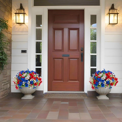 Rowfad pansies for patios brighten spaces with UV-resistant petals.