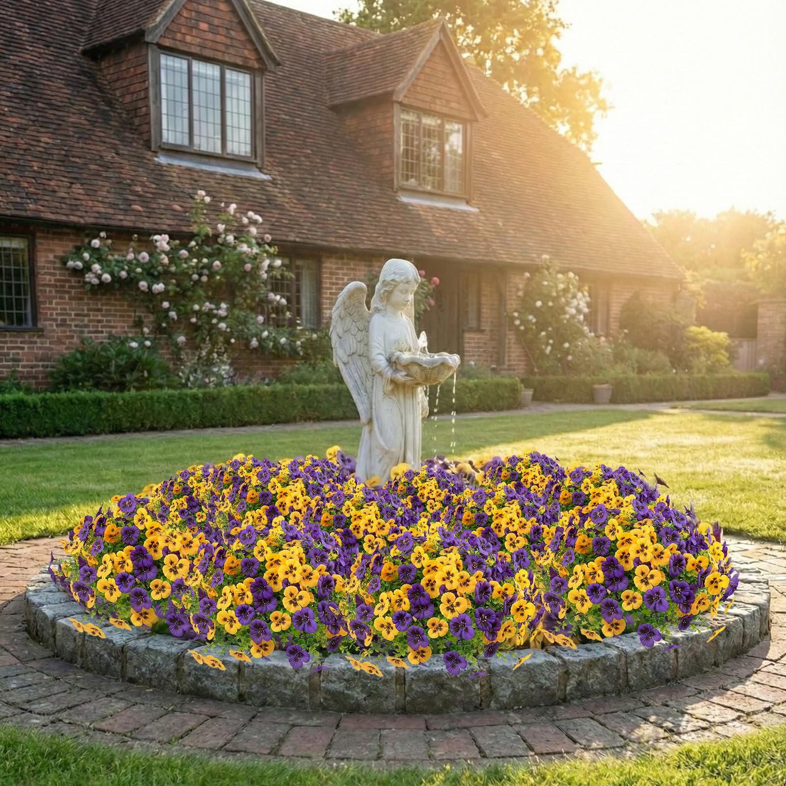 Rowfad pansy flowers brighten front porches for year-round curb appeal