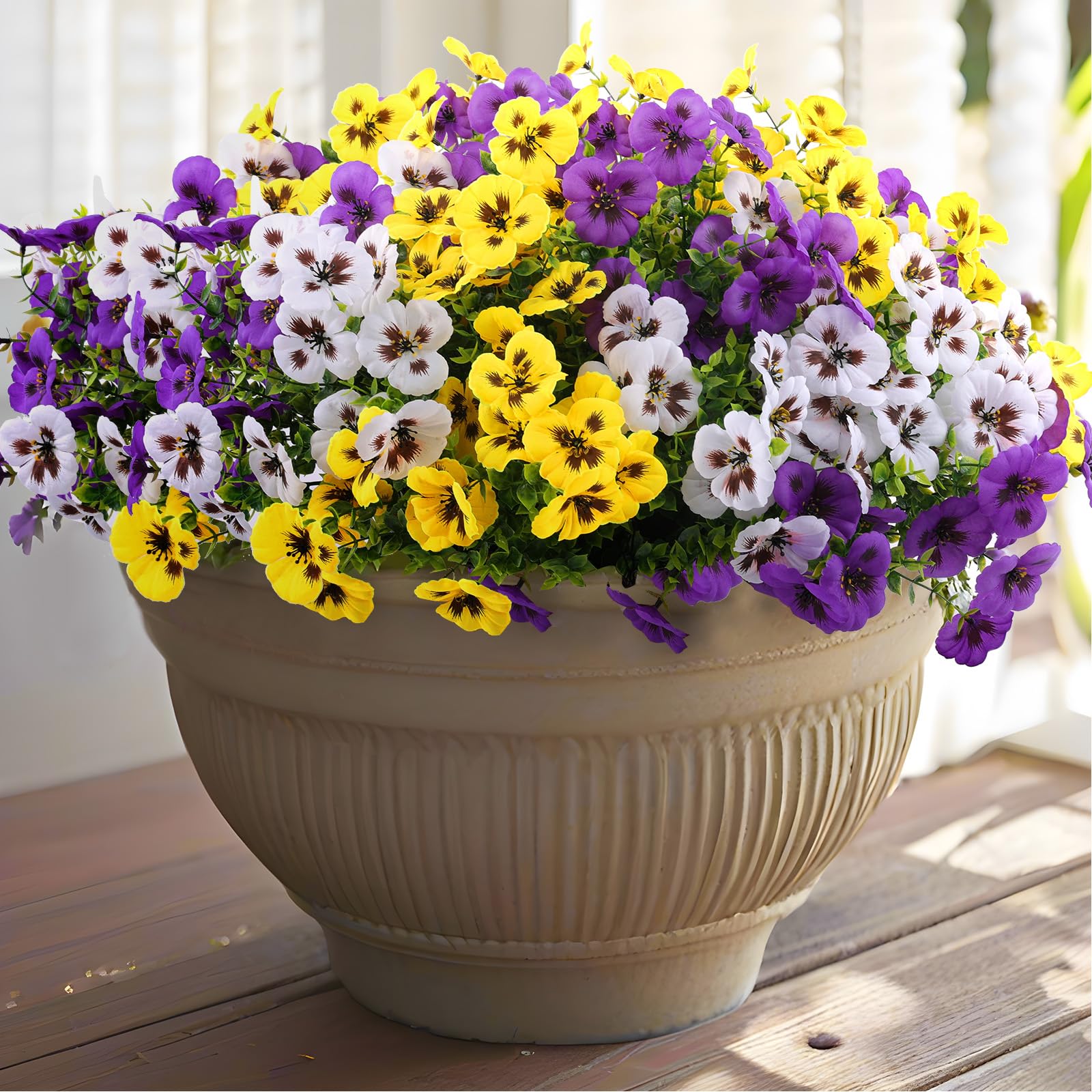 Rowfad pansy flowers outdoor 18-bouquets brighten patios with low maintenance charm.