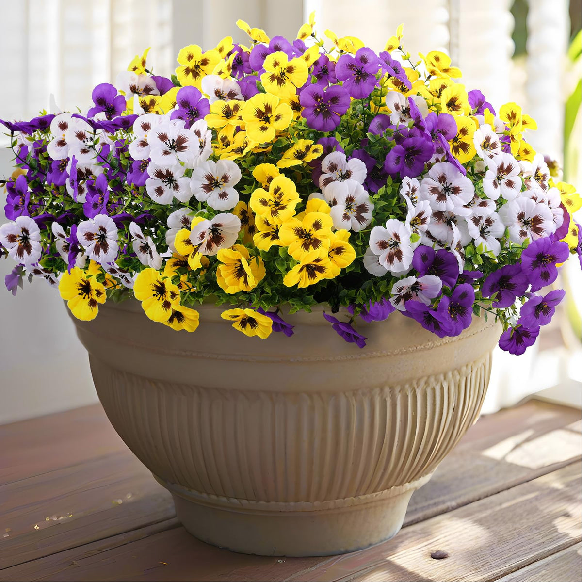 Rowfad pansy flowers outdoor 18-bouquets brighten patios with low maintenance charm.