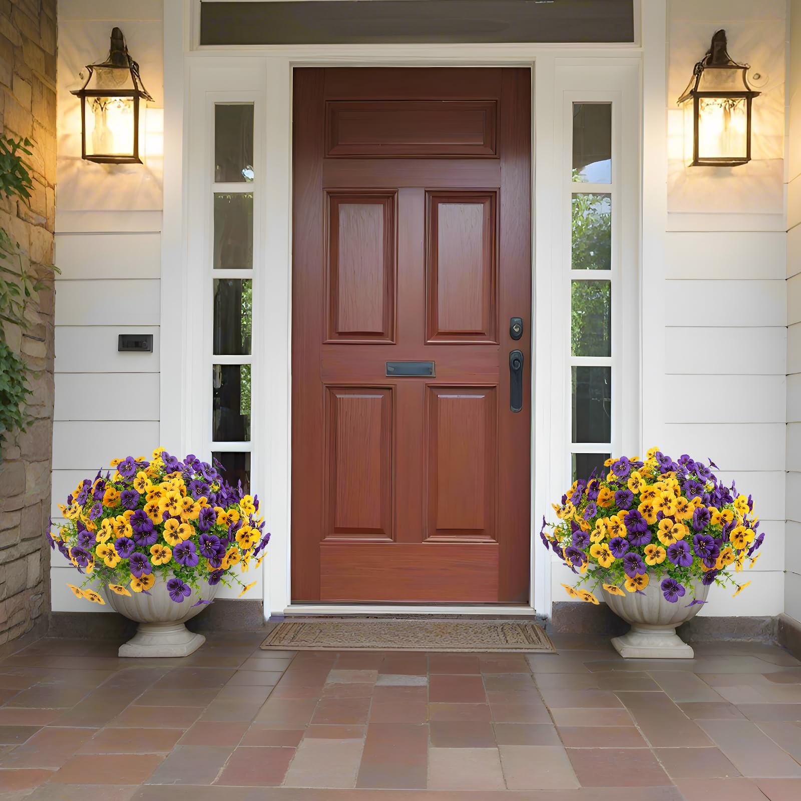 Rowfad pansy flowers enhance window boxes with easy maintenance and color
