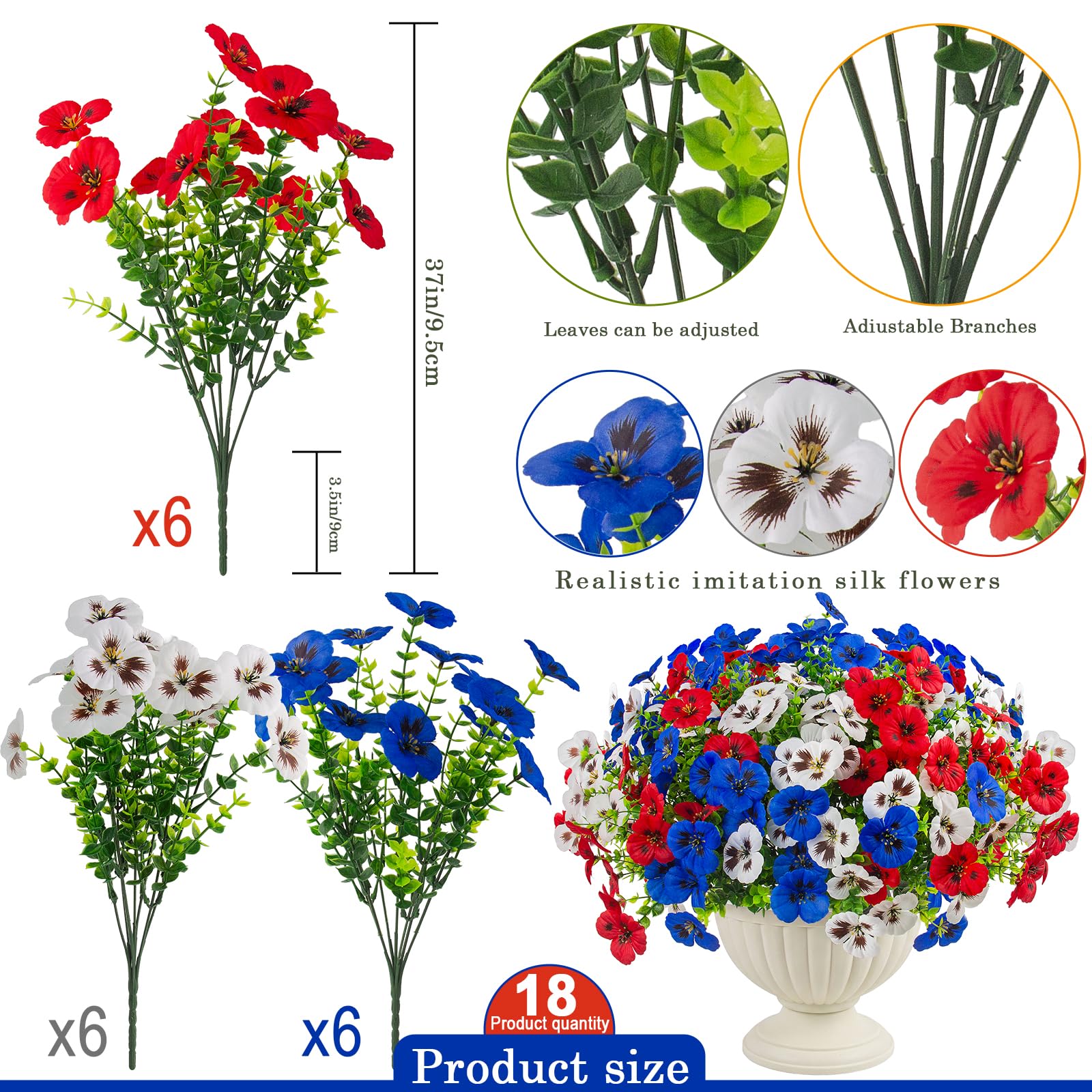 Rowfad patriotic pansies red white blue decorate outdoor spaces with color.