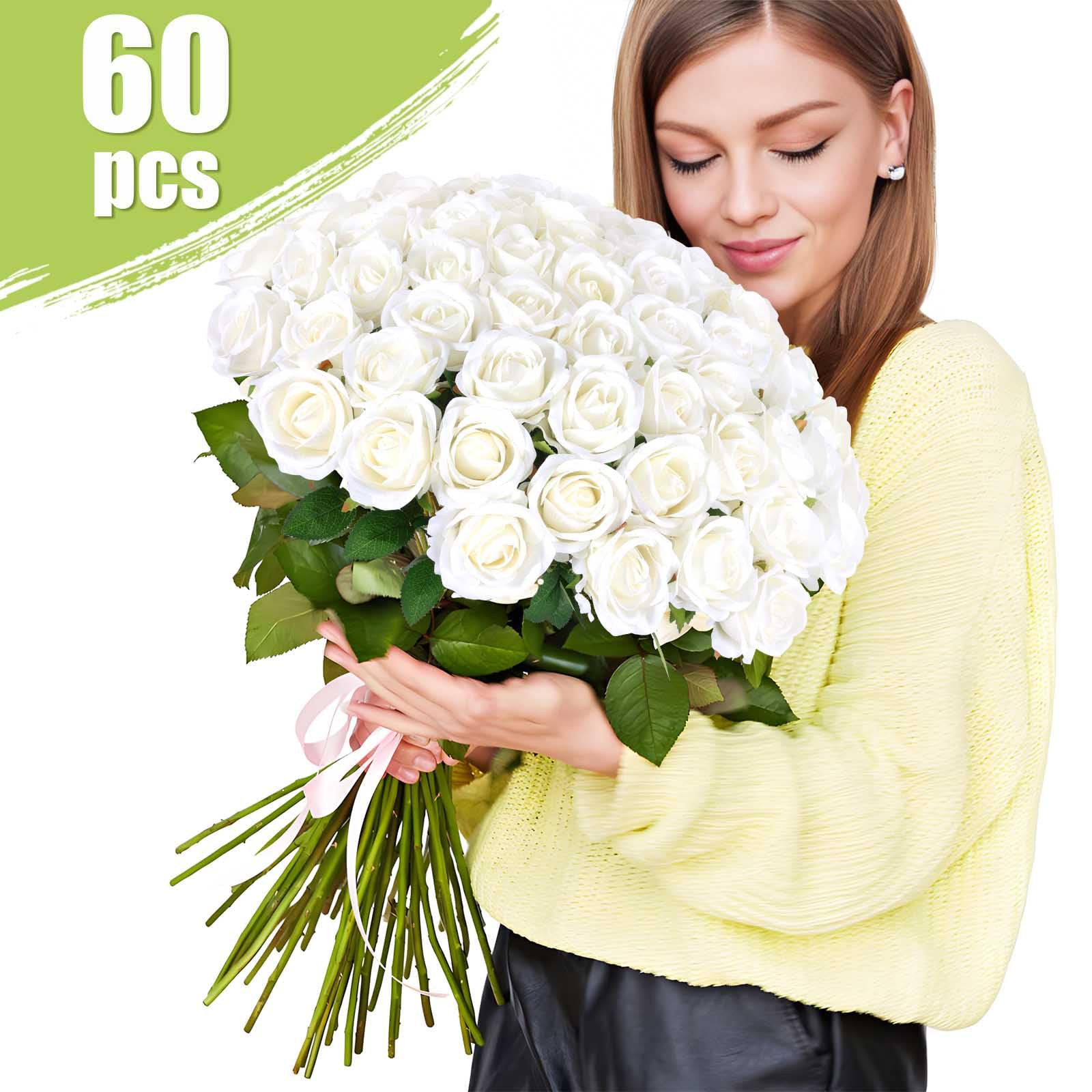 Rowfad white rose petal detail adds elegant home decor touch