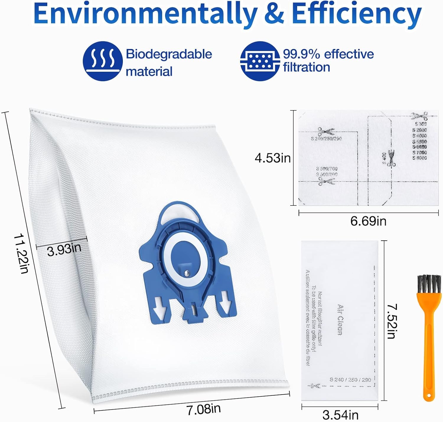 Rowhalf motor protection filters defend the vacuum motor from debris.
