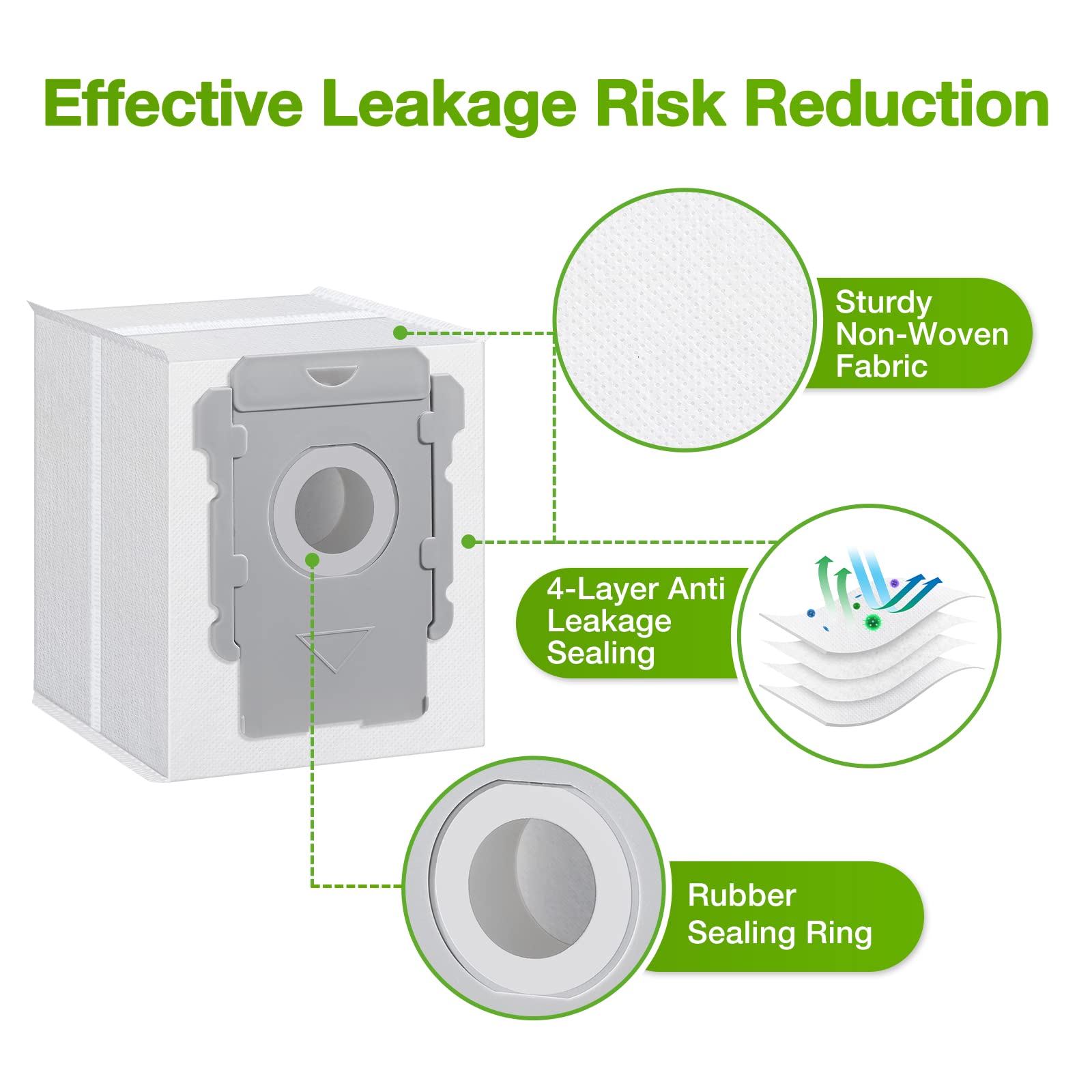Rowhalf seal design ensures leak-free operation and reduced dust release.