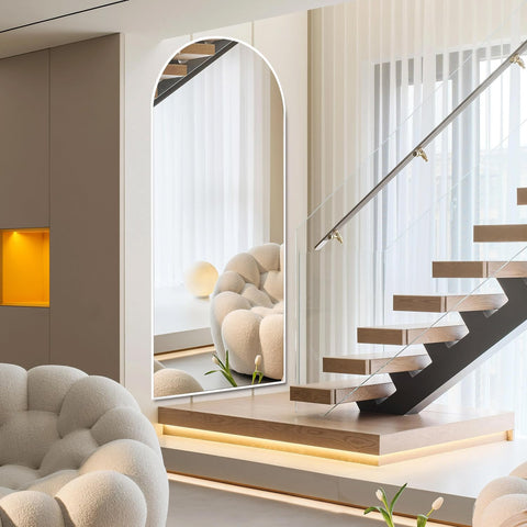 Rowjut freestanding arch mirror ideal for dressing areas and bedrooms