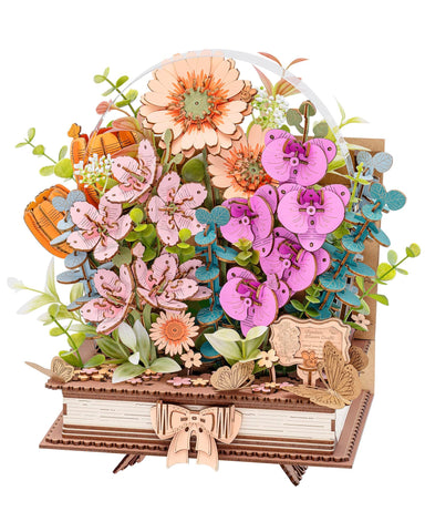 rowood 3D wooden flower kit petal assembly creates a lasting decorative bloom.