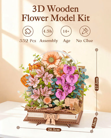 rowood blooming book display adds a stylish touch to shelves.