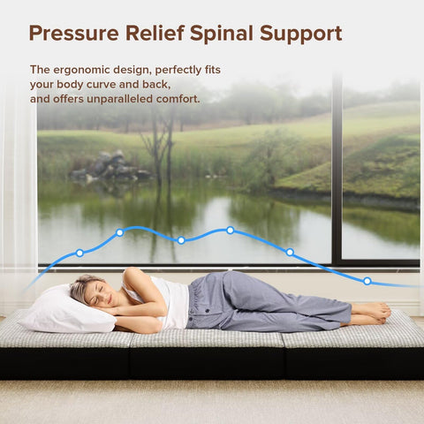 ROXGOX foldable mattress serves as a convenient guest bed when needed.
