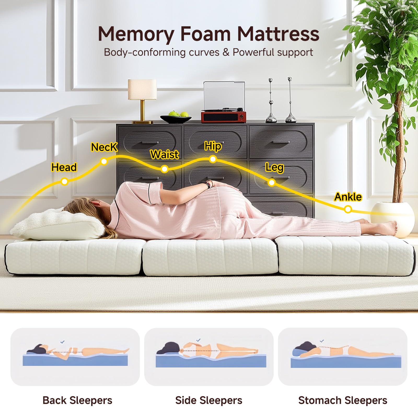 ROXGOX memory-foam top layer provides breathable, cool comfort