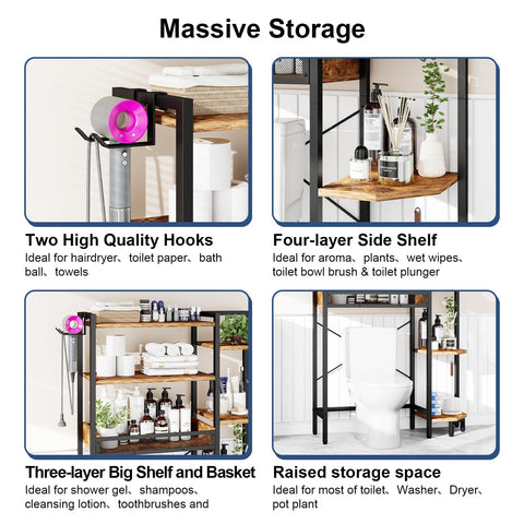 Roxibelt K1 free-standing shelf fits beside the toilet for extra storage