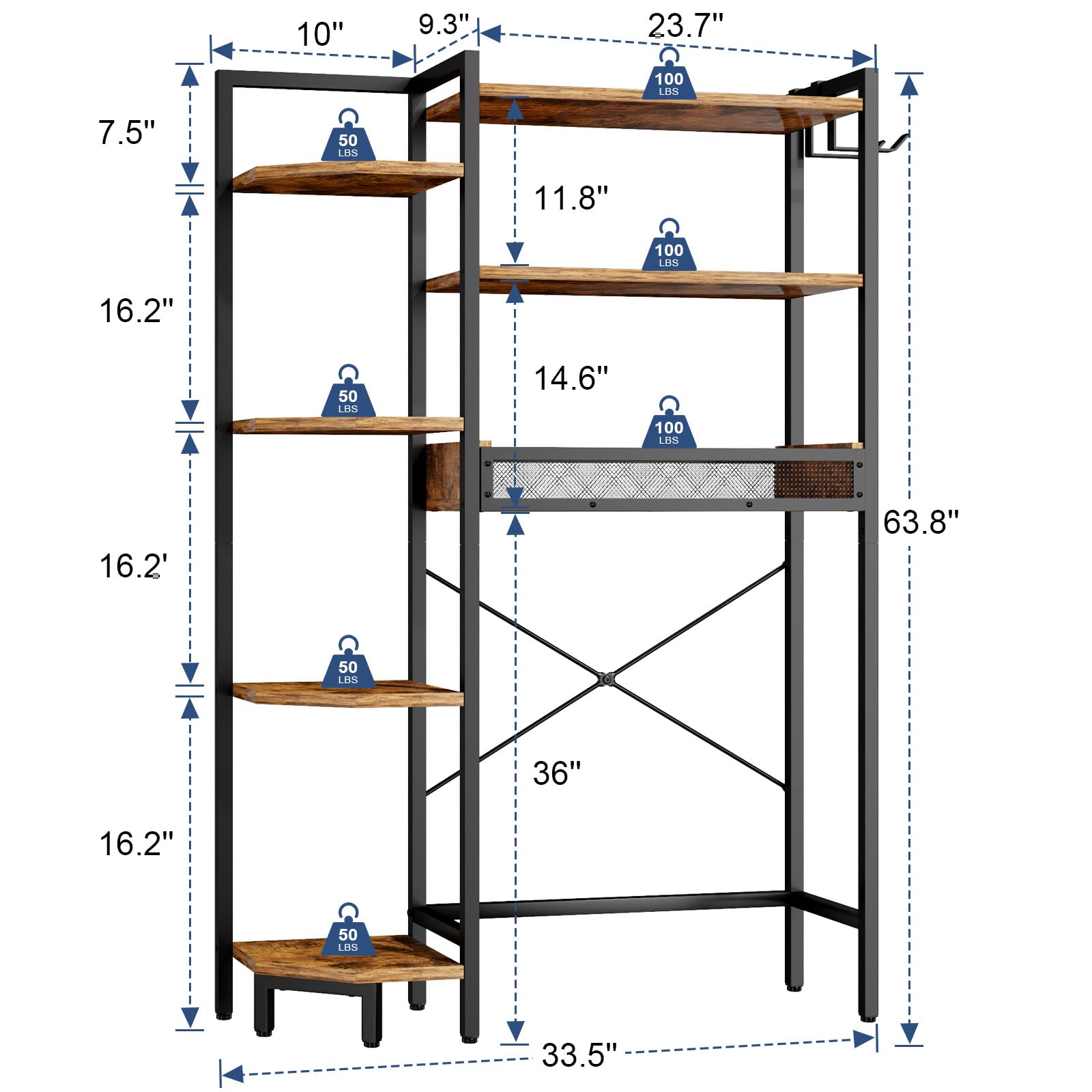Roxibelt K1 three-tier open shelves in a bathroom for organized towels and toiletries