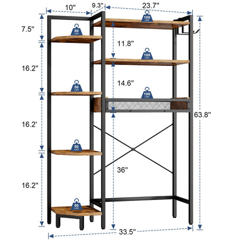 Roxibelt K1 three-tier open shelves in a bathroom for organized towels and toiletries
