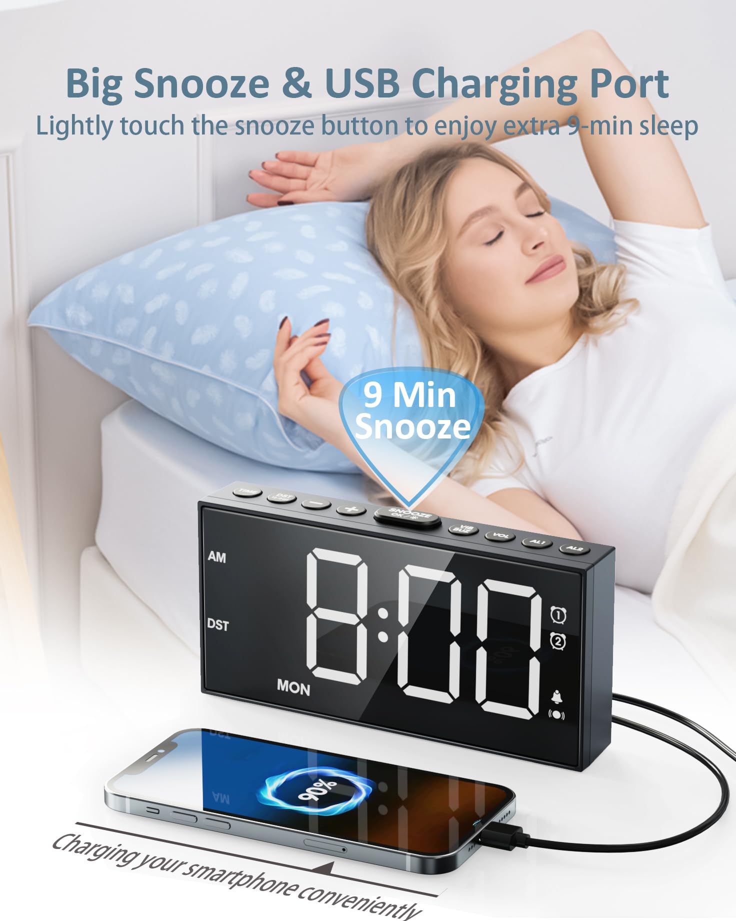 Roxicosly USB charging port keeps devices powered overnight
