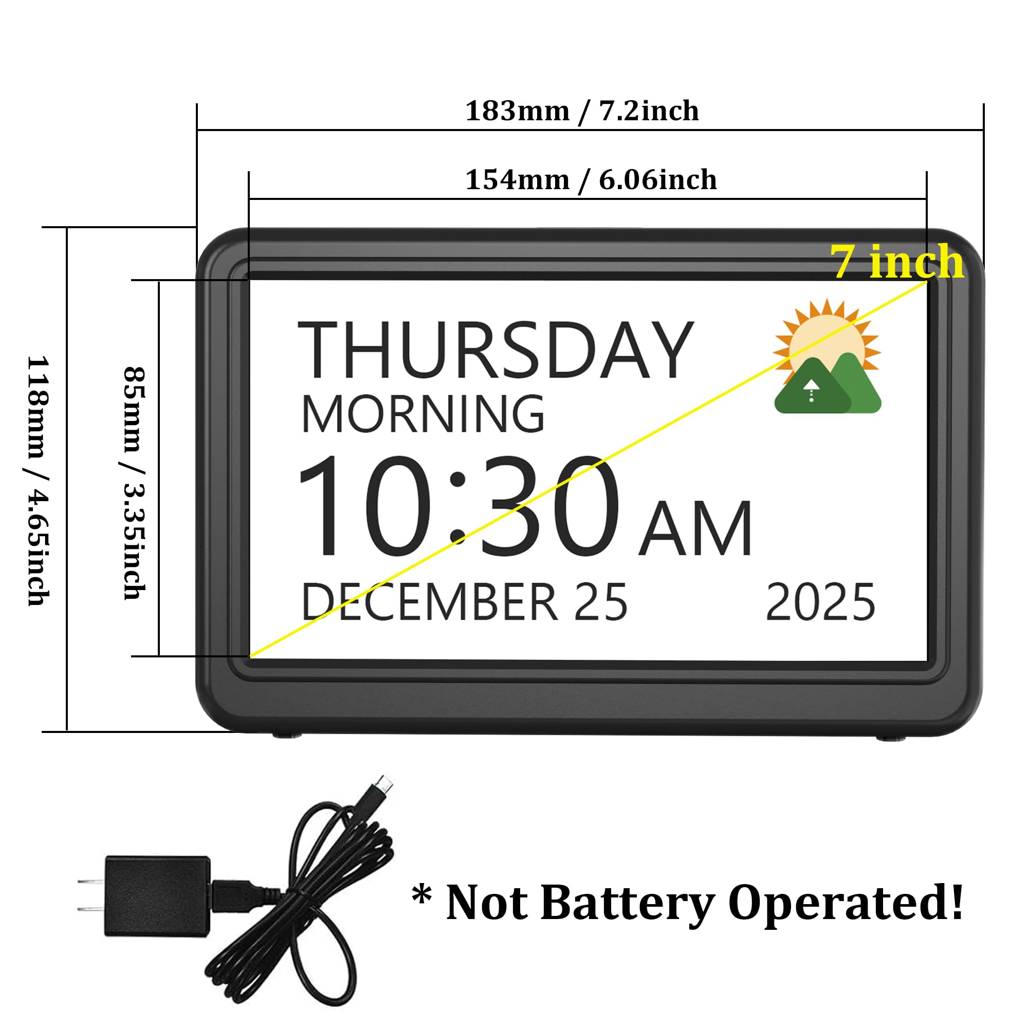 Roxicosly clock supports 12/24h, DST, and multiple languages.