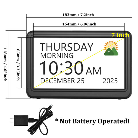 Roxicosly clock supports 12/24h, DST, and multiple languages.