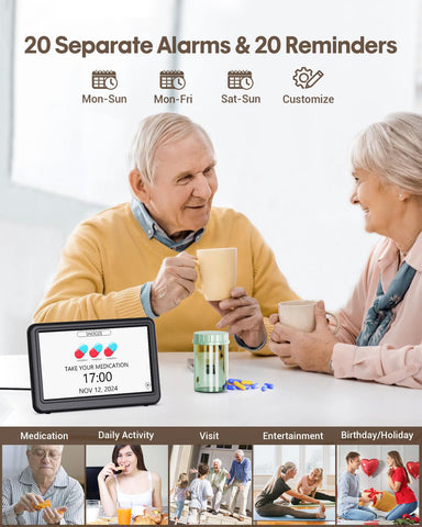 Roxicosly clock with adjustable brightness for comfortable viewing day or night.