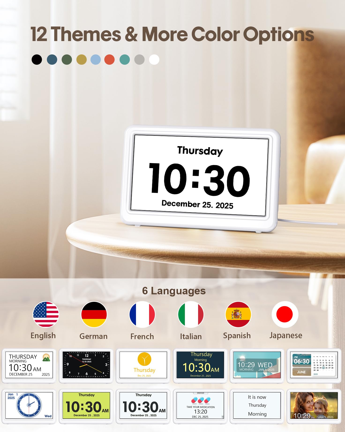 Roxicosly 7-inch LCD provides bright, legible information in any room.