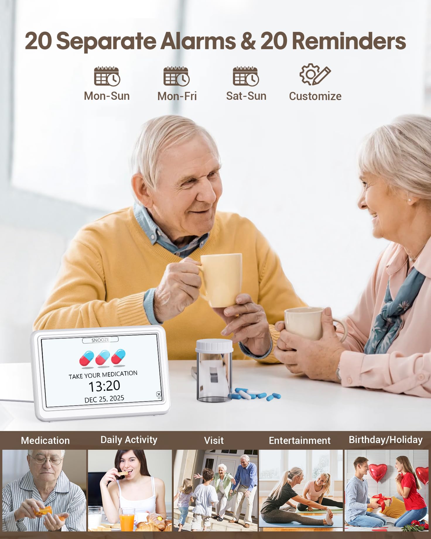 Roxicosly large-font display aids reading for seniors and visually impaired users.