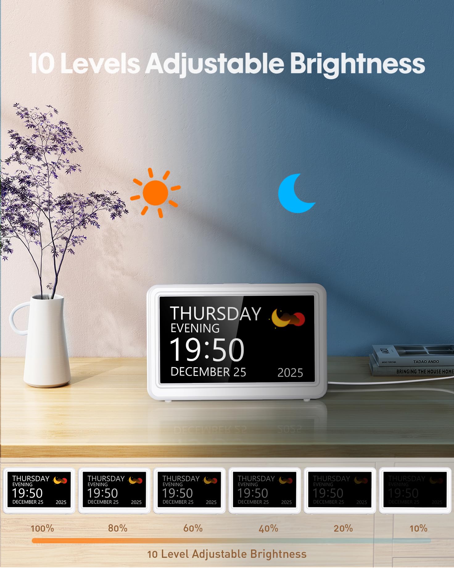 Roxicosly clock supports 20 alarms and 20 reminders for routines.
