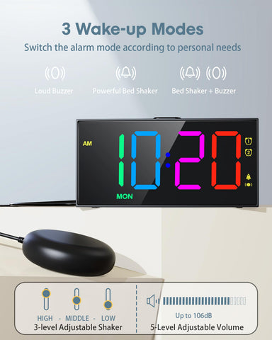 Roxicosly dual alarms with weekday and weekend scheduling for flexible routines