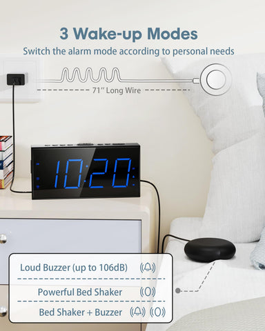 Roxicosly bed shaker feature demonstrates vibrating alert for heavy sleepers