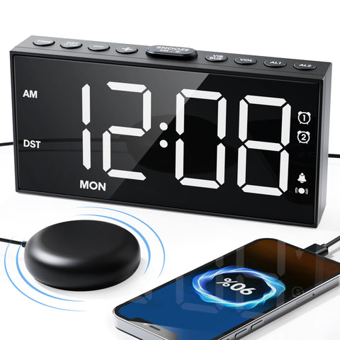 Roxicosly vibrating alarm clock bed shaker helps heavy sleepers wake gently