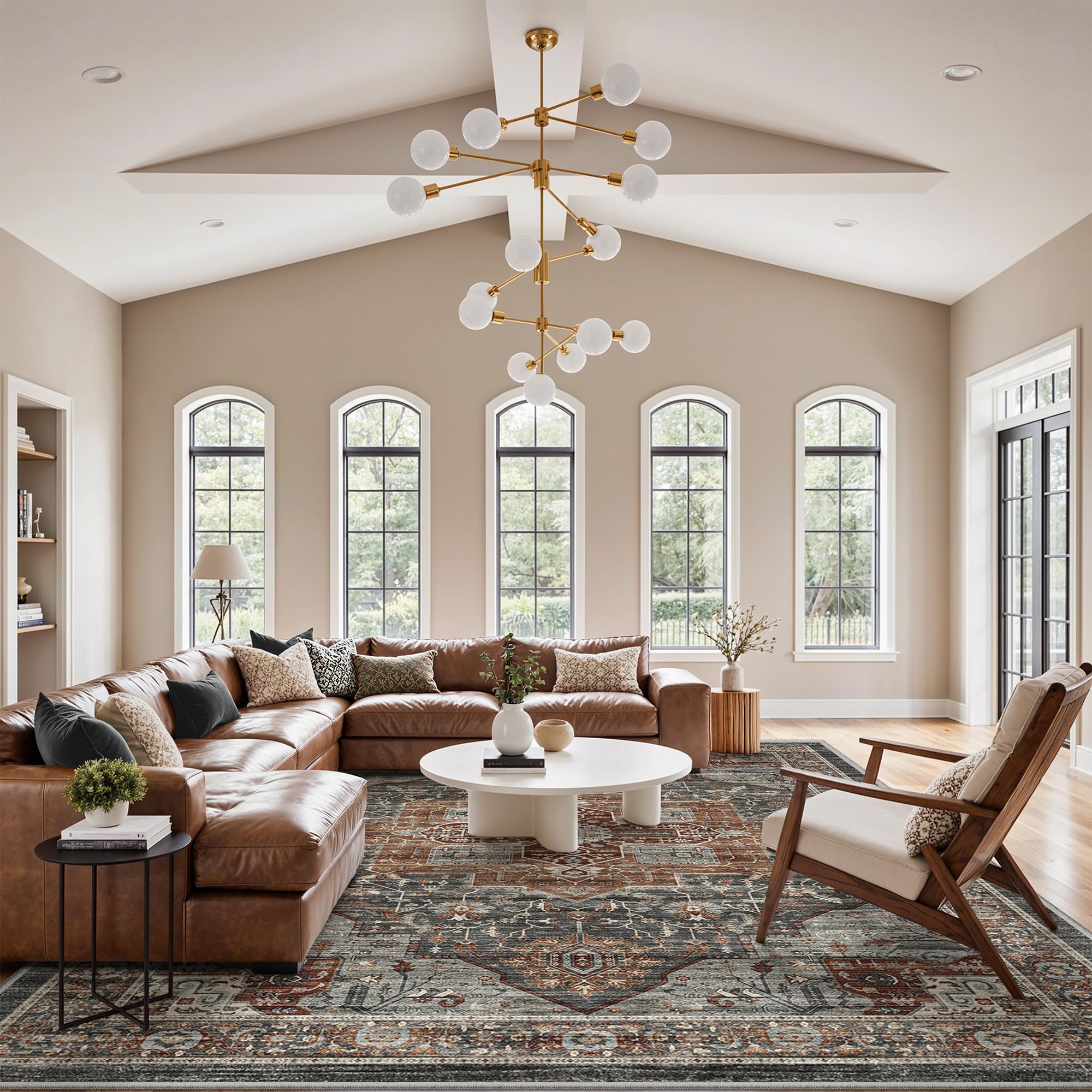 Roxstand rug with non slip backing for stable placement in busy spaces