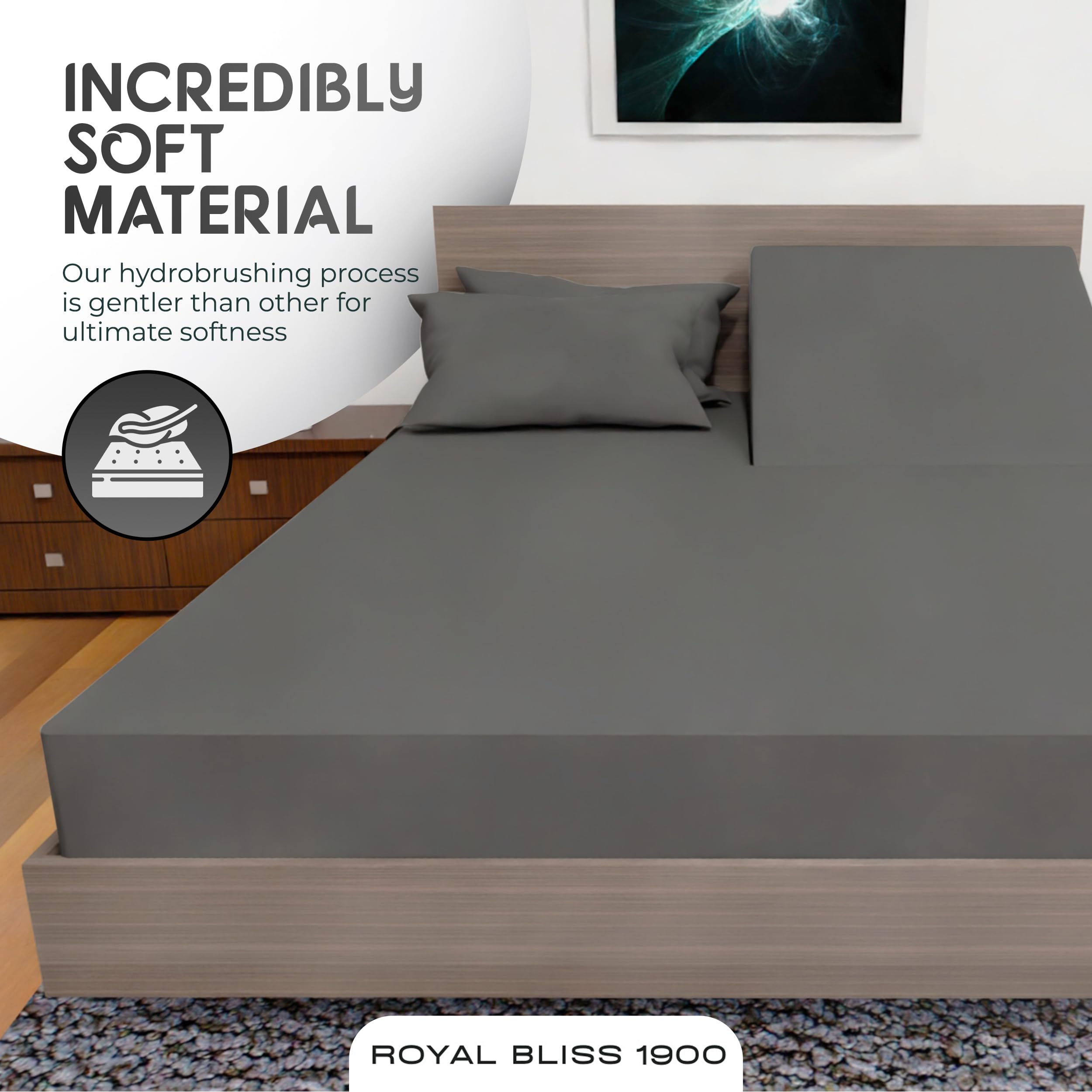 Royal Bliss 1900 Egyptian cotton bamboo fabric close-up highlights breathable softness