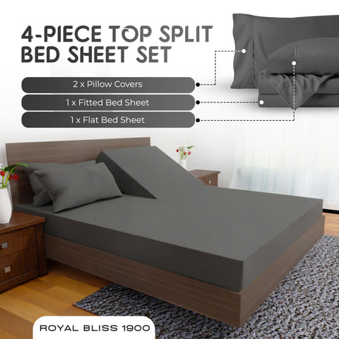 Royal Bliss split-head setup visual highlights adjustable-bed compatibility
